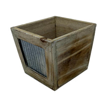 Load image into Gallery viewer, Square Wood with Galvanized Metal Accent Planter Box - Succulent-Plants.com
